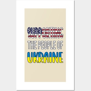 IN SUPPORT OF THE PEOPLE OF UKRAINE - FLAG OF UKRAINE DESIGN USA FLAG Posters and Art